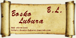 Boško Lubura vizit kartica
